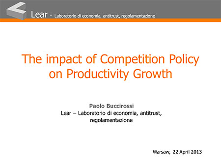 The impact of Competition Policy on Productivity Growth